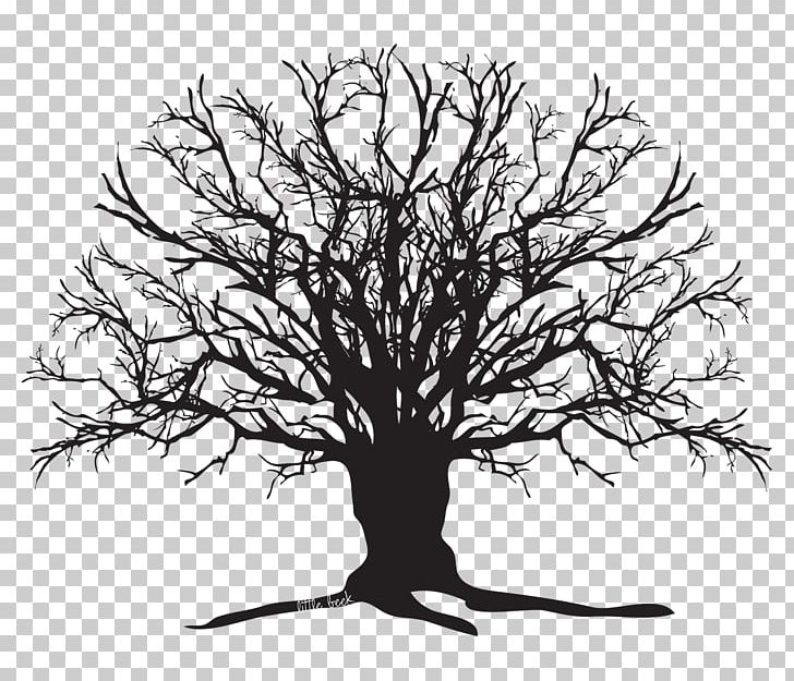 Tree Silhouette Oak PNG, Clipart, Art, Black And White, Branch, Clip Art, Creepy Free PNG Download