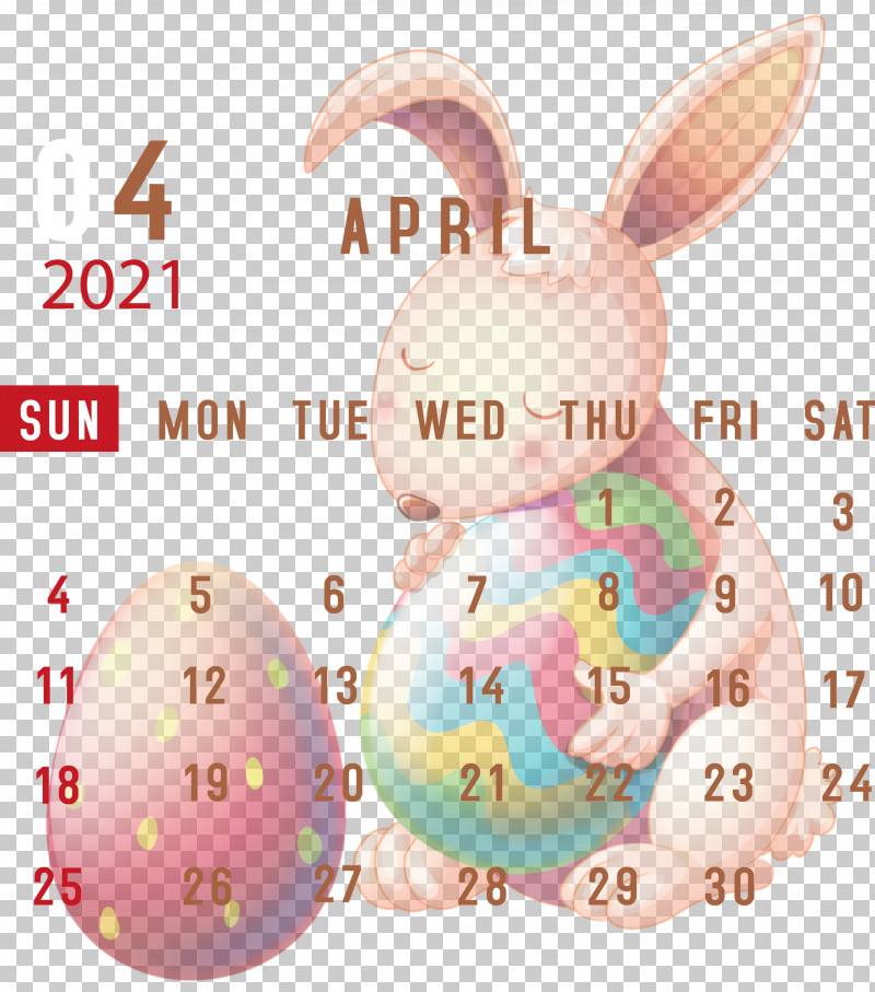April 2021 Printable Calendar April 2021 Calendar 2021 Calendar PNG, Clipart, 2021 Calendar, April 2021 Printable Calendar, Easter Bunny, Easter Egg, Egg Free PNG Download