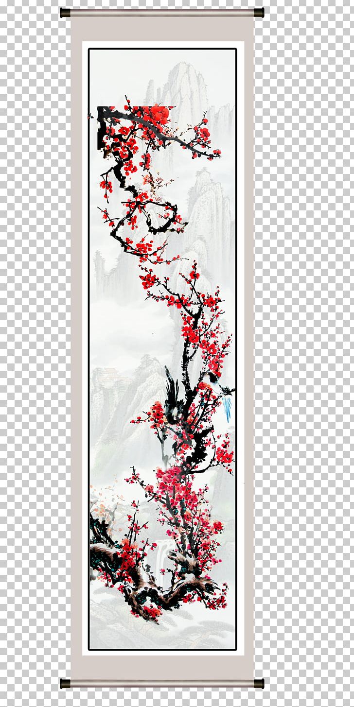 Ink Wash Painting Plum Blossom Hanging Scroll PNG, Clipart, Chinese, Chinese Style, Chrysanthemum, Creative Arts, Download Free PNG Download