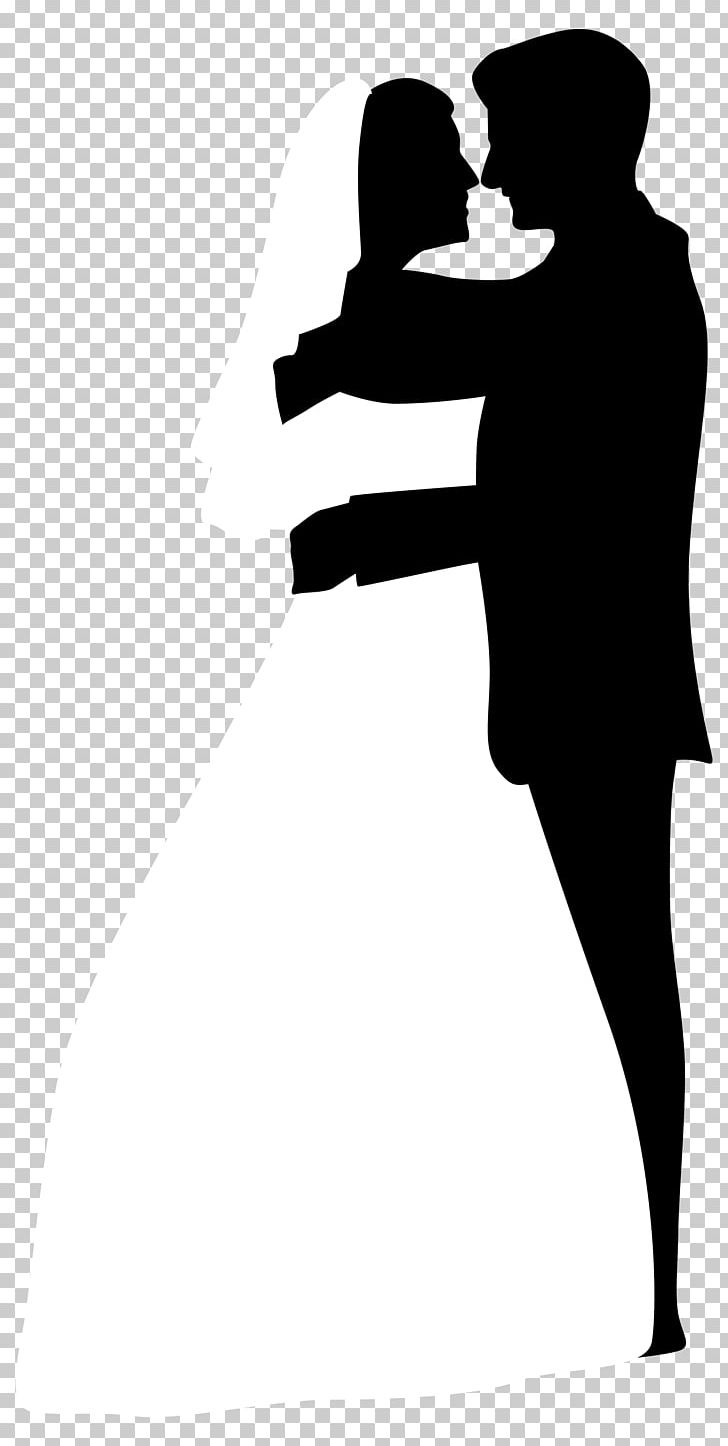 Wedding Silhouette Couple PNG, Clipart, Arm, Black And White, Bride, Couple, Drawing Free PNG Download