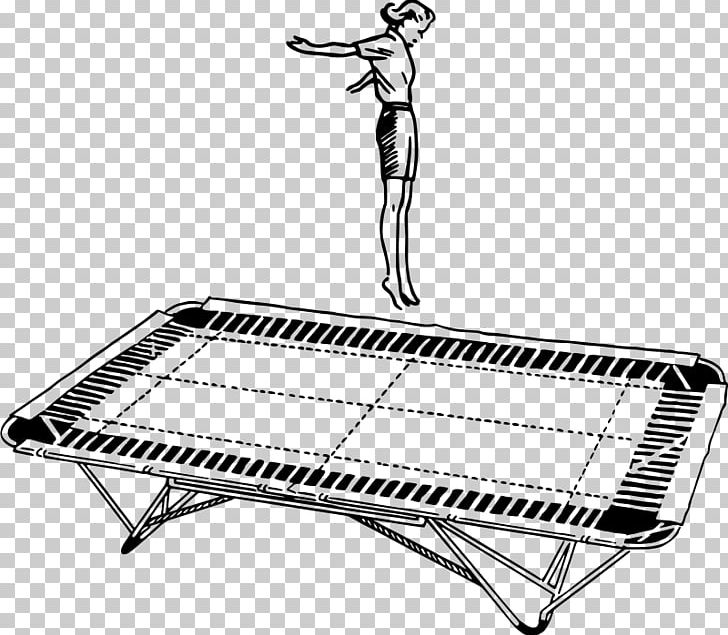 Trampoline Trampolining Gymnastics PNG, Clipart, Angle, Black And White, Computer Icons, Drawing, Furniture Free PNG Download