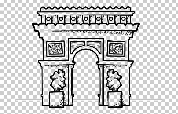 Arc De Triomphe Eiffel Tower Drawing Triumphal Arch Coloring Book PNG, Clipart, Arc De Triomphe, Arch, Area, Art, Black And White Free PNG Download