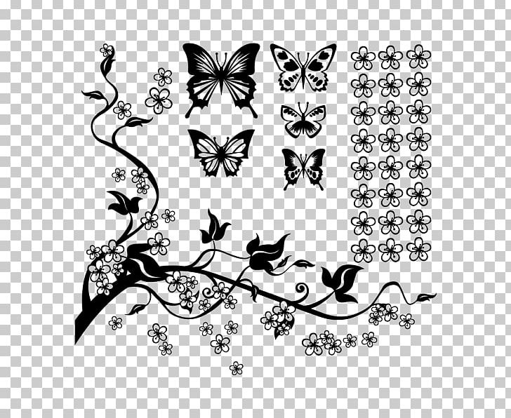 Butterfly Paper Sticker Drawing PNG, Clipart, Always Kiss Me Goodnight, Area, Art, Black, Branch Free PNG Download