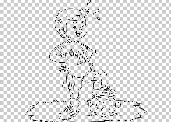 Coloring Book Football Child Boy PNG, Clipart, Angle, Arm, Artwork, Ball, Black And White Free PNG Download