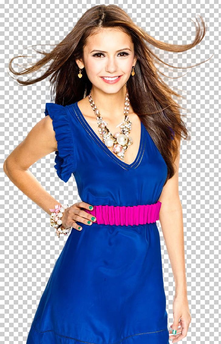 Nina Dobrev Model Dress Clothing Fashion PNG, Clipart, Blue, Brown Hair, Celebrities, Clothing, Cobalt Blue Free PNG Download