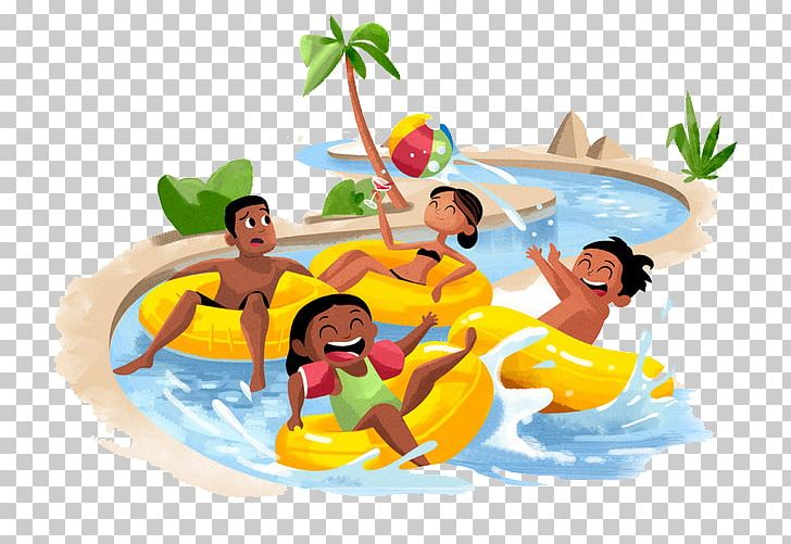 WetnWild Gold Coast The Fun Valley Beach Lazy River PNG, Clipart, Amusement Park, Cartoon, Character, Drifting, Flat Free PNG Download