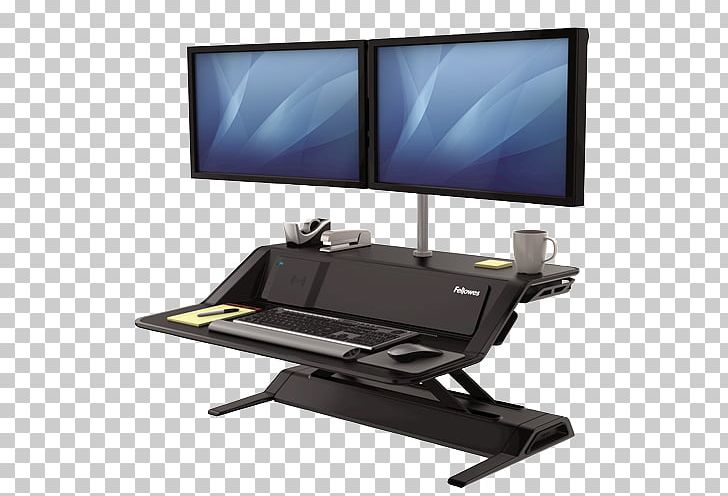 Sit-stand Desk Battery Charger Workstation Fellowes Brands PNG, Clipart, Battery Charger, Charging Station, Computer Monitor, Computer Monitor Accessory, Desk Free PNG Download