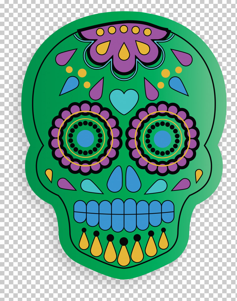 Skull Mexico PNG, Clipart, Green, Mexico, Skull Free PNG Download