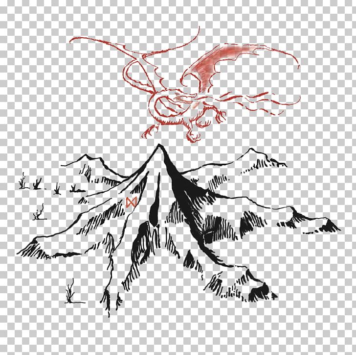 The Hobbit Smaug Bilbo Baggins Gandalf Lonely Mountain PNG, Clipart, Artwork, Black And White, Branch, Drawing, Dwarf Free PNG Download