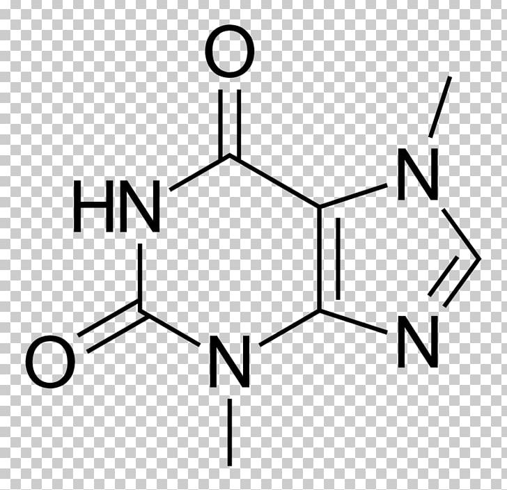 Caffeine Molecule Chemical Compound Chemistry Chemical Formula PNG, Clipart, Alkaloid, Angle, Area, Black And White, Caffeine Free PNG Download