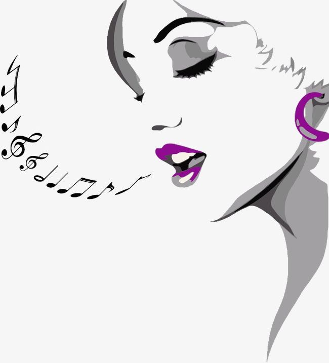 Singing Woman PNG, Clipart, Character, Entertainment, Lips, Music, Note Free PNG Download