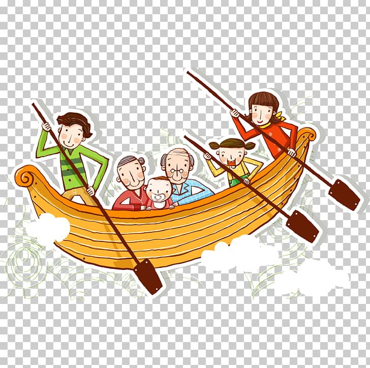 Cartoon Rowing Illustration PNG, Clipart, Child, Comics, Encapsulated Postscript, Family Tree, Fictional Character Free PNG Download