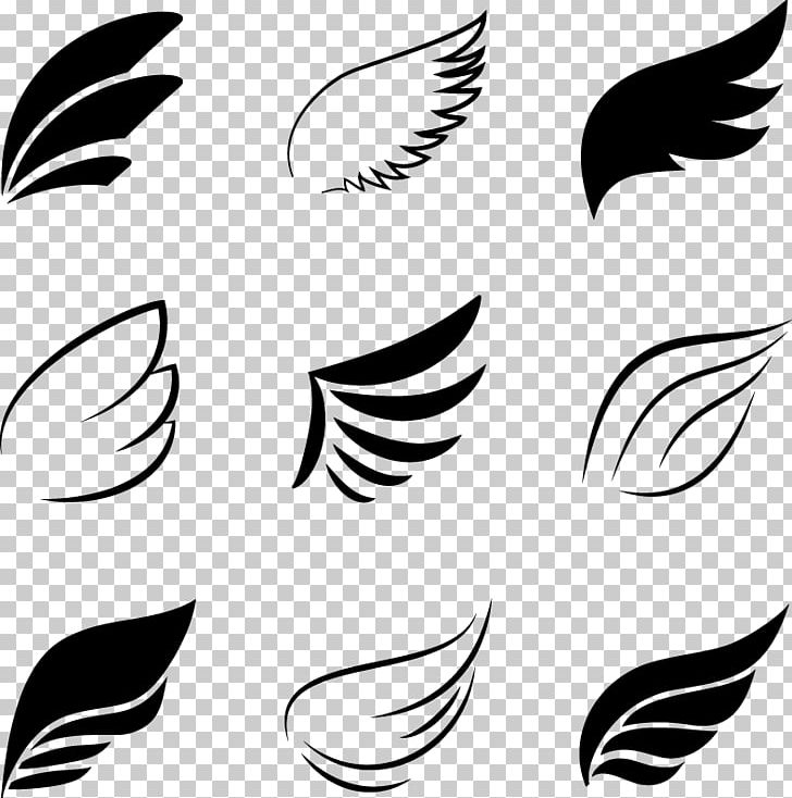 Bird Flight Angel Wing PNG, Clipart, Bird, Black, Black And White, Decoration, Decorative Elements Free PNG Download