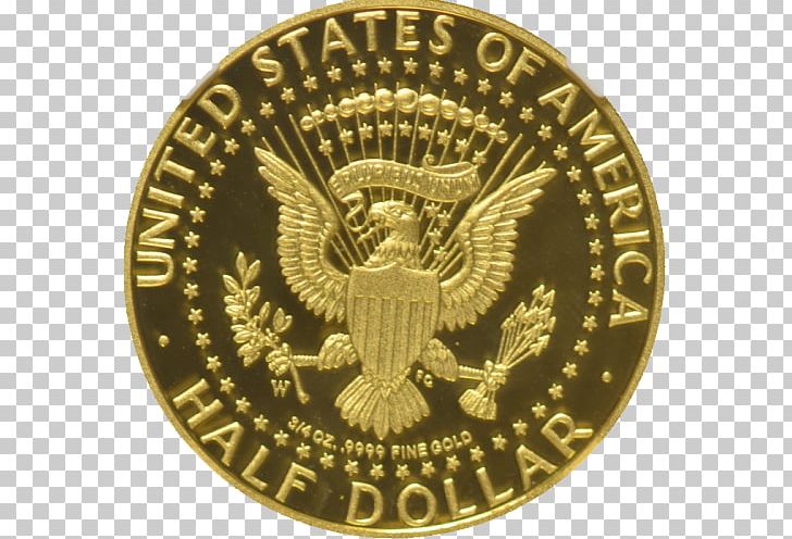 Coin Gold Kennedy Half Dollar United States Mint PNG, Clipart, American Silver Eagle, Badge, Brass, Coin, Commemorative Coin Free PNG Download