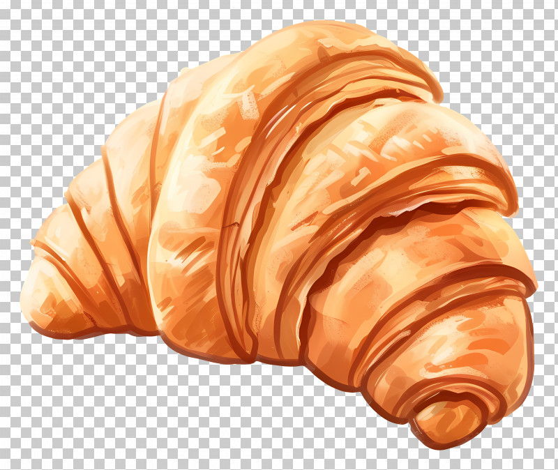 Croissant - Golden Flaky Croissant Illustration PNG