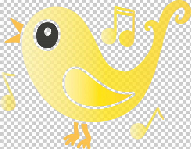 Yellow Line Smile PNG, Clipart, Cartoon Bird, Line, Paint, Smile, Watercolor Free PNG Download