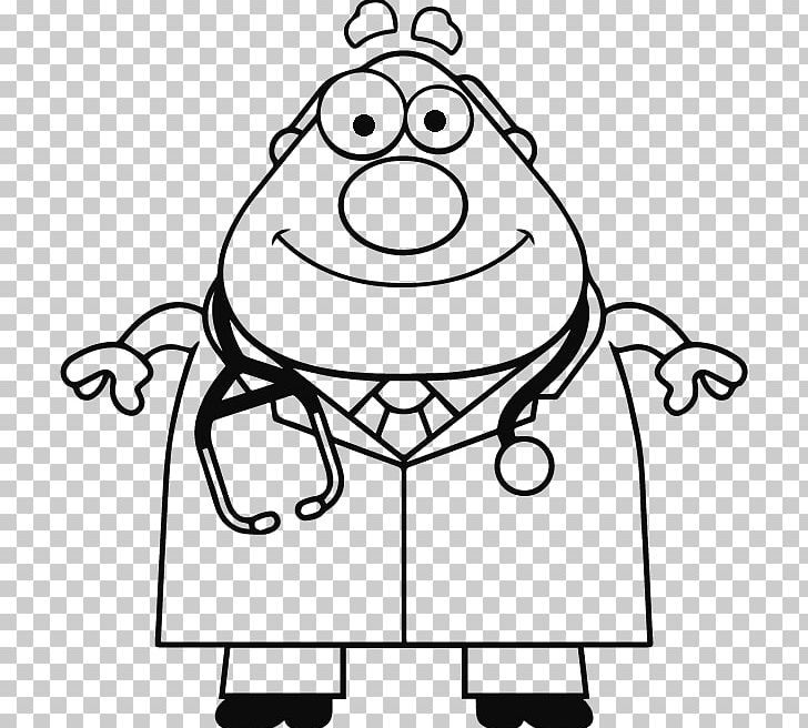 Cartoon Black And White Physician PNG, Clipart, Art, Artwork, Black, Black And White, Cartoon Free PNG Download