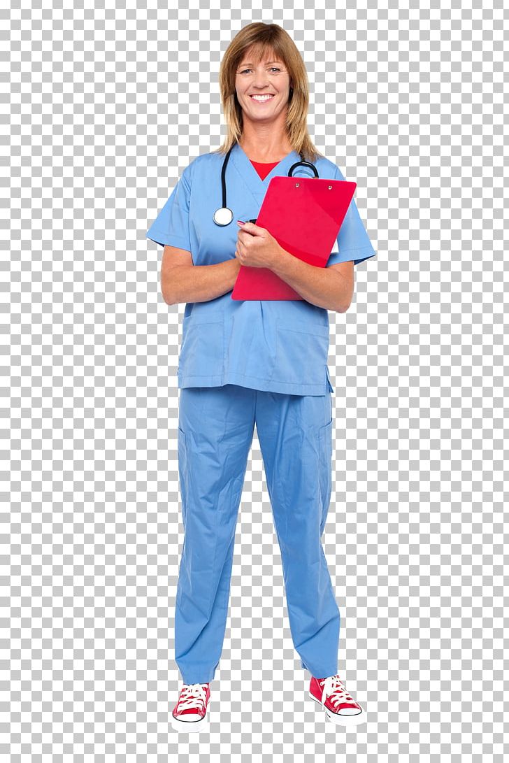 Physician Scrubs Health Woman Professional PNG, Clipart, Adult, Arm, Blue, Clothing, Costume Free PNG Download