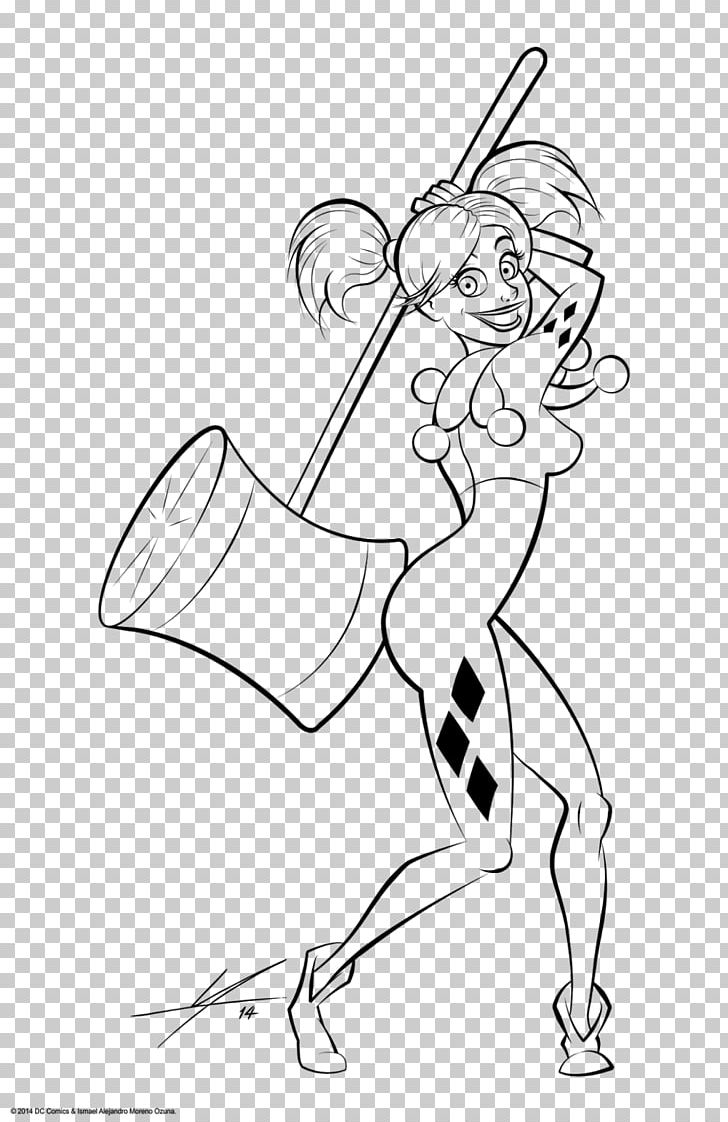 Harley Quinn Drawing Line Art Female PNG, Clipart, Angle, Area, Arm, Art, Artwork Free PNG Download
