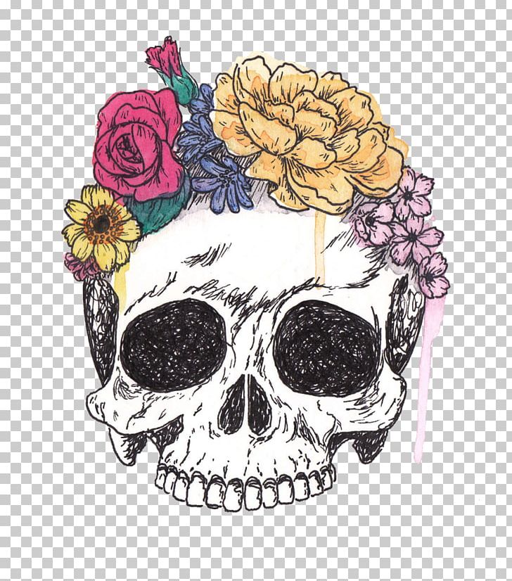Skull Calavera Flower Drawing Art PNG, Clipart, Art, Bone, Calavera, Cap, Drawing Free PNG Download