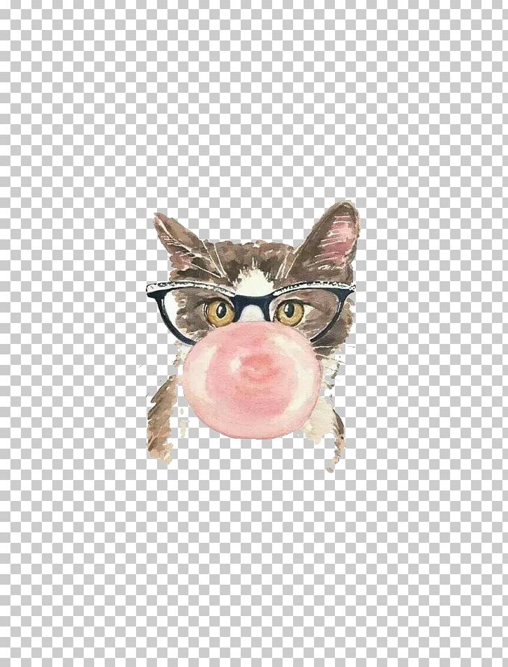 Chewing Gum Cat Kitten Painting Fur PNG, Clipart, Animals, Art, Beer Glass, Carnivoran, Cartoon Free PNG Download