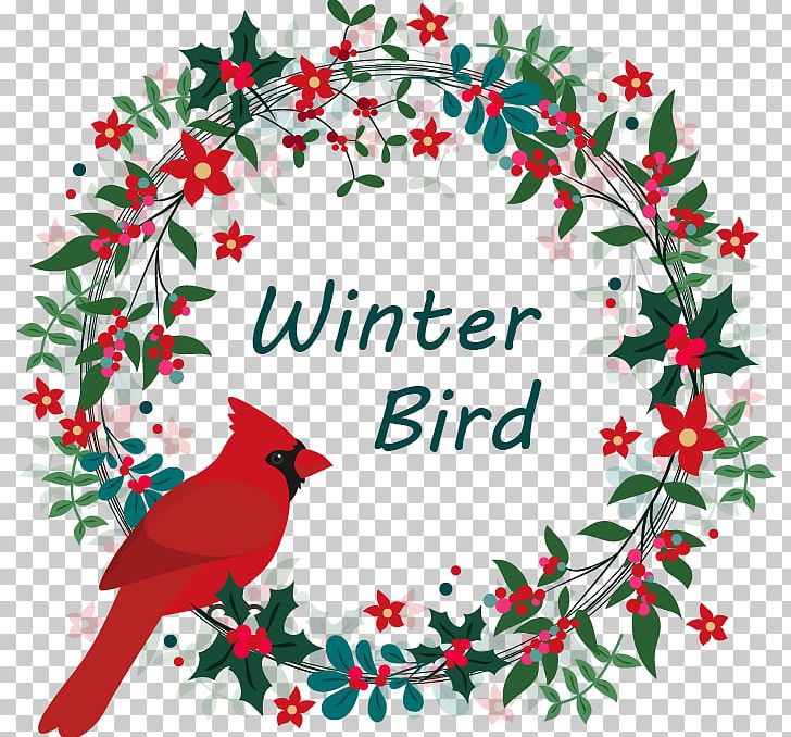Bird Wreath Christmas Tree Flower PNG, Clipart, Bird Cage, Border, Branch, Christmas Decoration, Decor Free PNG Download
