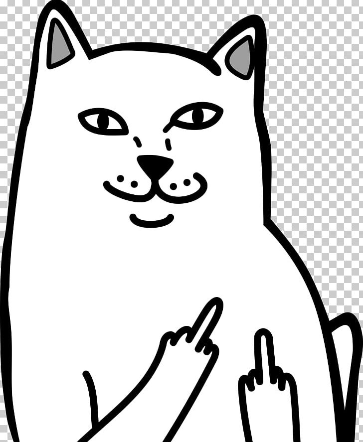 Cat Middle Finger The Finger T-shirt PNG, Clipart, Animals, Artwork, Black, Black And White, Carnivoran Free PNG Download