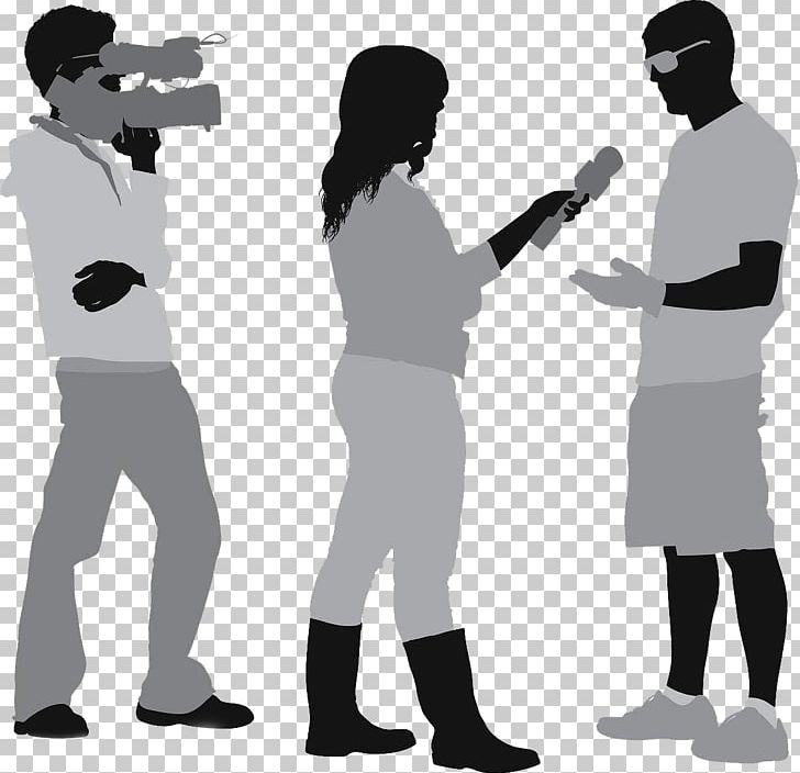Interview Journalist Camera Operator Television PNG, Clipart, Animals, Arm, Character, City Silhouette, Conversation Free PNG Download