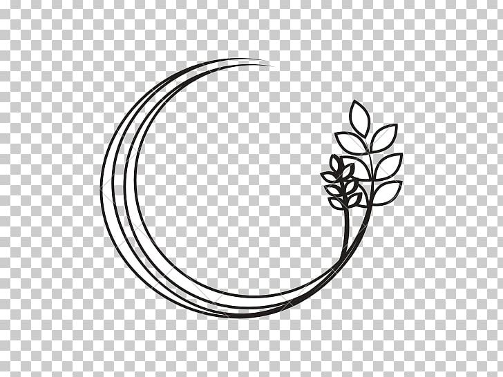 Leaf Branch Silhouette PNG, Clipart, Black And White, Body Jewelry, Border, Branch, Circle Free PNG Download