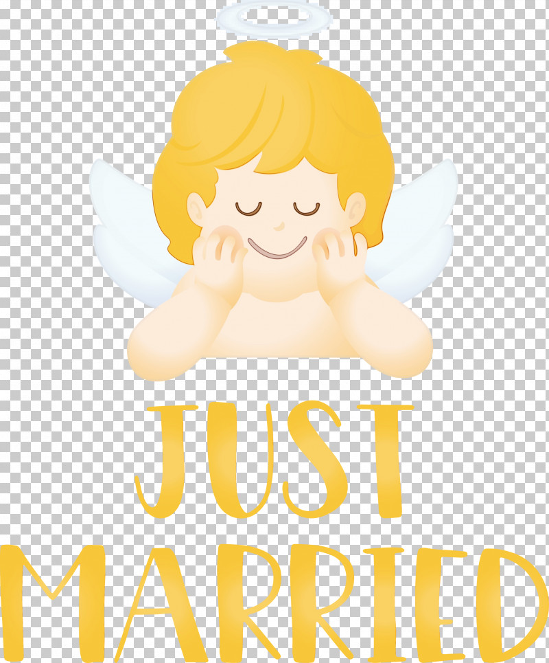 Logo Cartoon Yellow Line Happiness PNG, Clipart, Cartoon, Geometry, Happiness, Just Married, Line Free PNG Download
