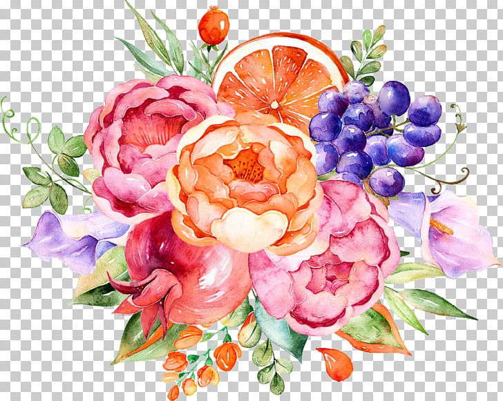 Flower Fruit Watercolor Painting PNG, Clipart, Cartoon, Cut Flowers, Encapsulated Postscript, Floral, Floral Free PNG Download