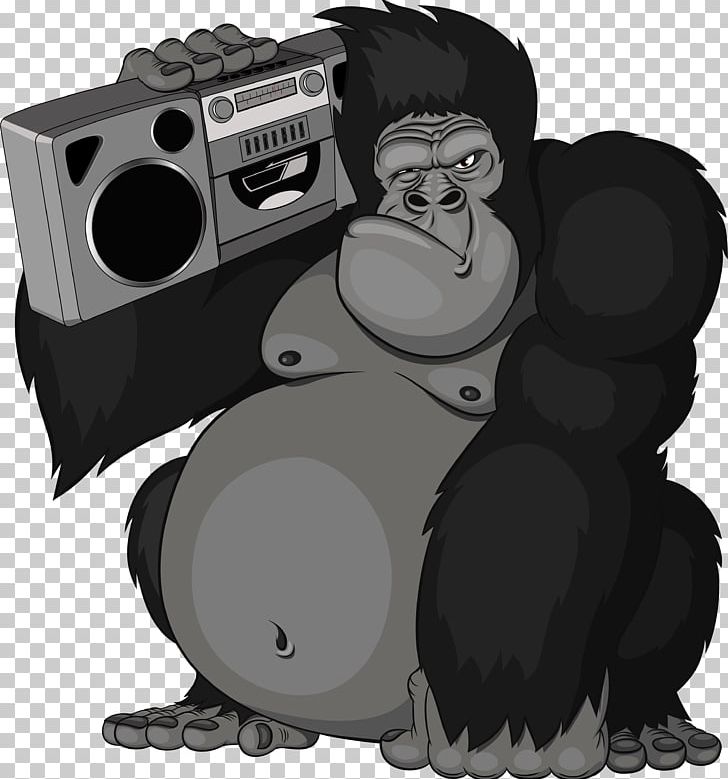 Gorilla Ape Graphics Illustration PNG, Clipart, Animals, Ape, Bear, Black And White, Cartoon Free PNG Download