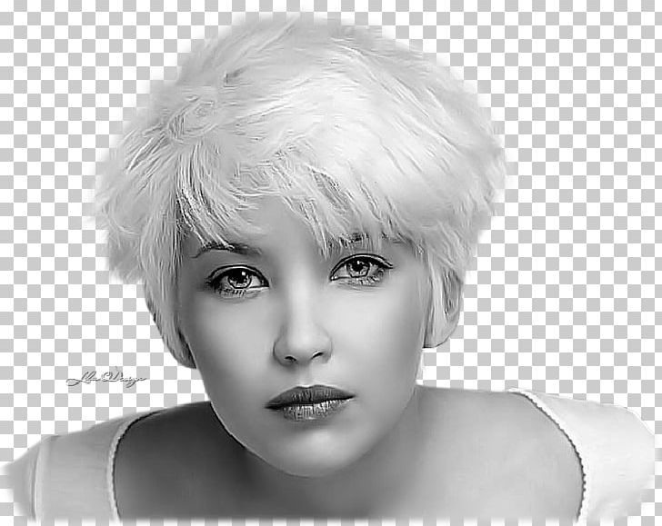 Hairstyle Blond Short Hair Pixie Cut PNG, Clipart, Bayan Resimleri, Beauty, Black And White, Bob Cut, Canities Free PNG Download