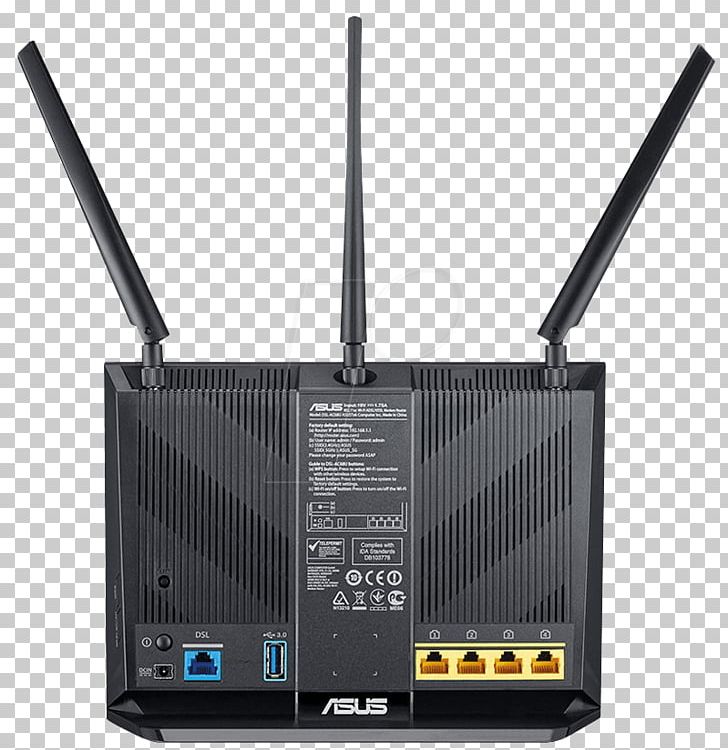 ASUS DSL-AC68U DSL Modem Router Digital Subscriber Line VDSL PNG, Clipart, Asus Dslac68u, Asus Rtac68u, Asymmetric Digital Subscriber Line, Data Transfer Rate, Digital Subscriber Line Free PNG Download
