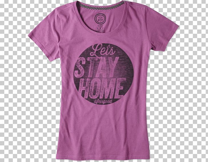 T-shirt Sleeve Neck Font PNG, Clipart, Active Shirt, Brand, Clothing, Lets Stay Home, Magenta Free PNG Download