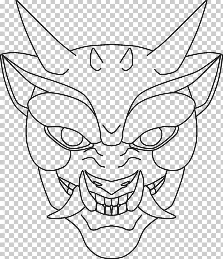Oni Line Art Legendary Creature Drawing PNG, Clipart, Angle, Artwork, Black, Black And White, Coloring Book Free PNG Download