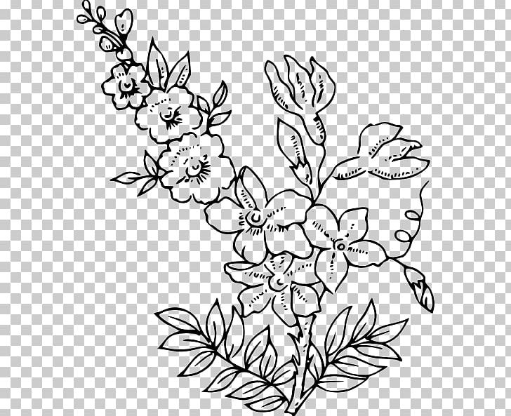 Flower PNG, Clipart, Art, Black And White, Branch, Coloring Book, Drawing Free PNG Download