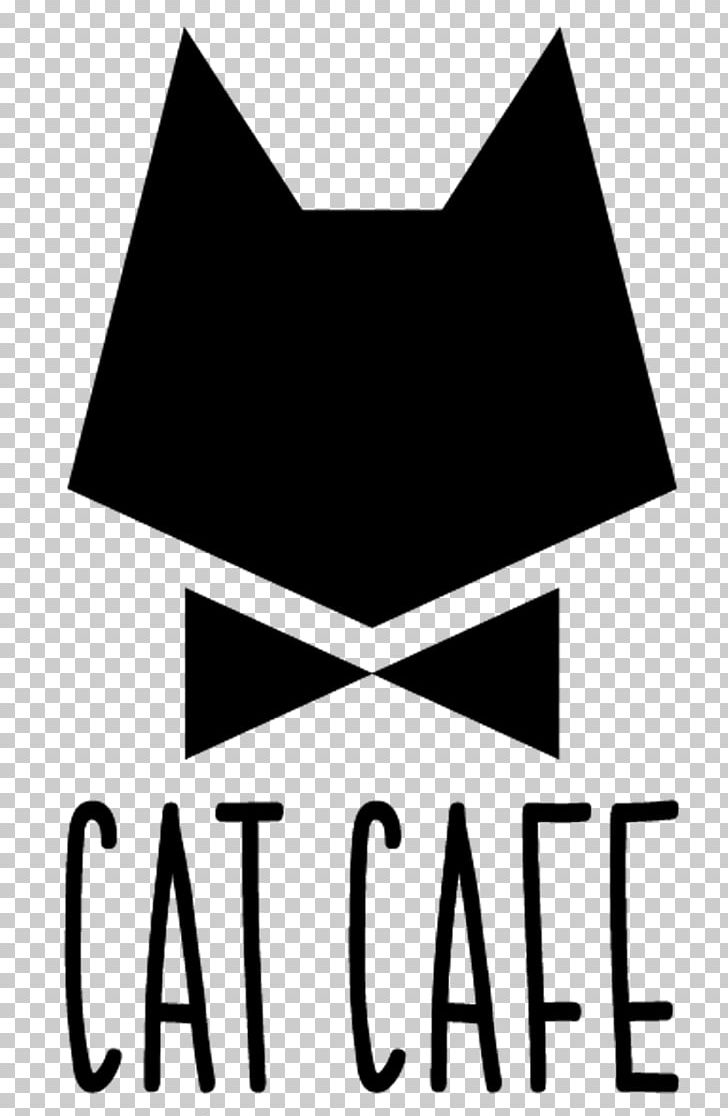 Cat Café Logo Vyno Rūselis PNG, Clipart, Angle, Animals, Area, Black, Black And White Free PNG Download