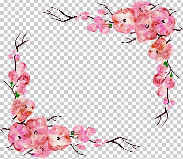 Watercolor Painting Frame Flower Arranging PNG, Clipart, Artificial Flower, Blossom, Branch, Encapsulated Postscript, Flower Free PNG Download
