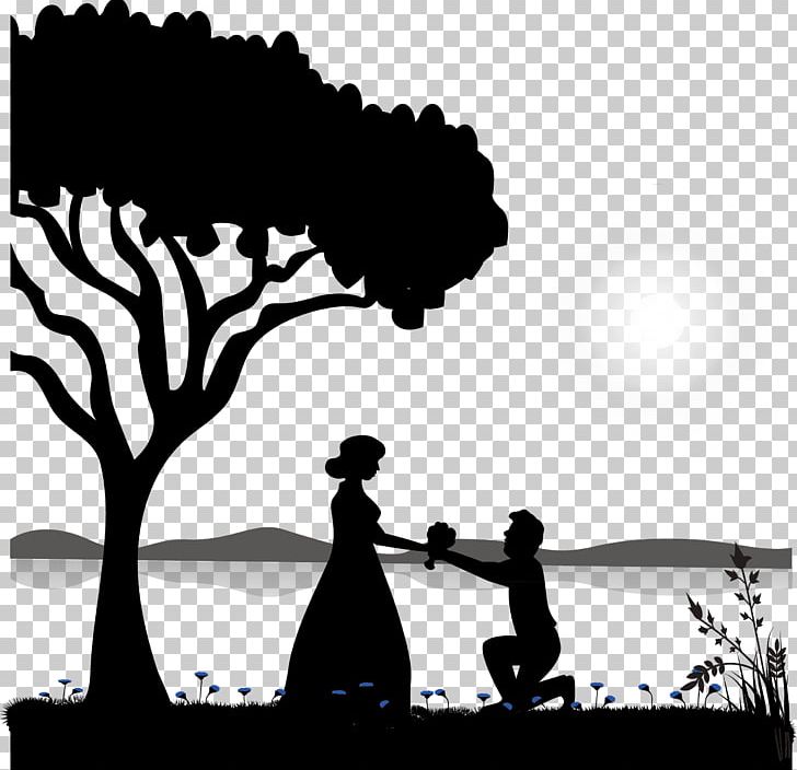 Cat Silhouette Illustration PNG, Clipart, Black And White, Cartoon Beauty,  Computer Wallpaper, Couple, Couple Holding Hands