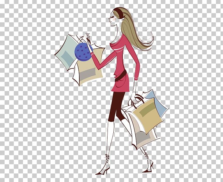 Shopping Cartoon Illustration PNG, Clipart, Art, Business Woman, Comics, Day, Designer Free PNG Download
