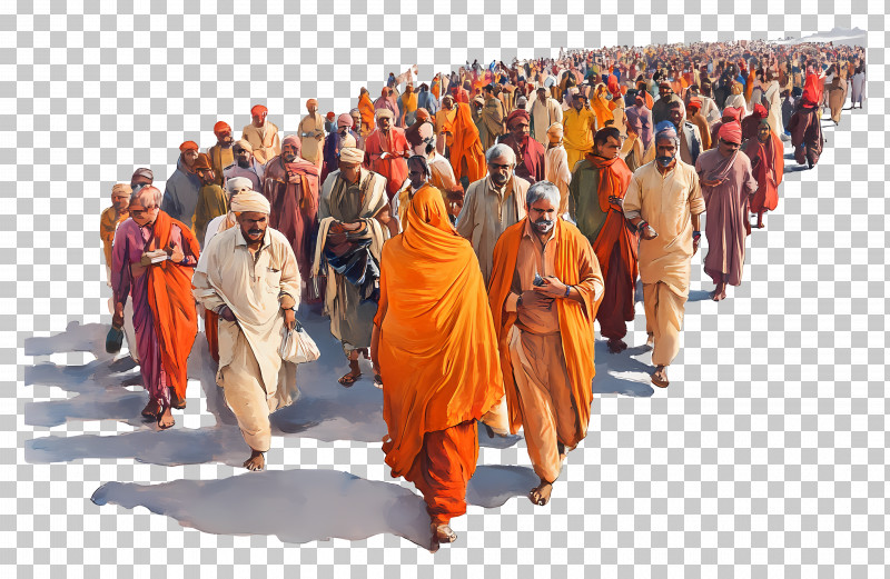 Kumbh Mela - Pilgrims At Kumbh Mela Festival PNG