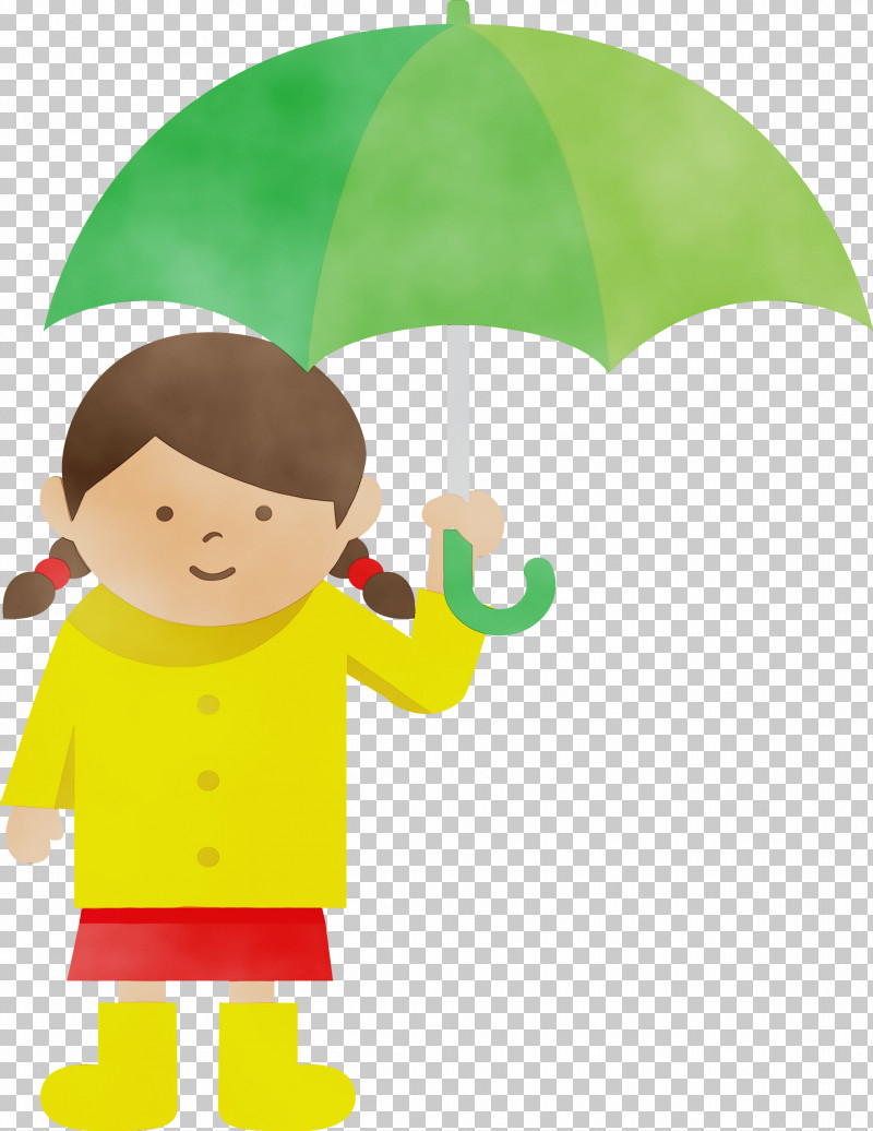 Cartoon Green Meter Umbrella Happiness PNG, Clipart, Behavior, Cartoon, Girl, Green, Happiness Free PNG Download