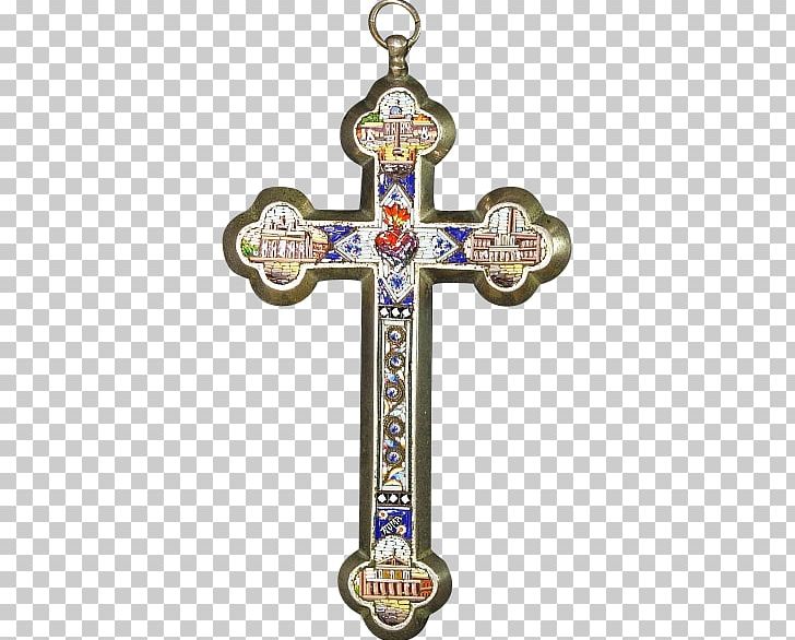 Crucifix Christian Cross Micromosaic Sacred Heart PNG, Clipart, Antique, Body Jewellery, Body Jewelry, Christian Cross, Cross Free PNG Download