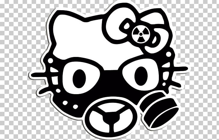 Hello Kitty Decal Sticker Gas Mask PNG, Clipart, Art, Black, Black And White, Cartoon, Circle Free PNG Download