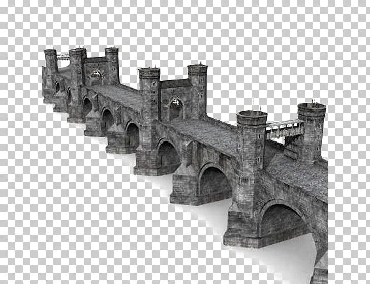 stone bridge clipart black and white