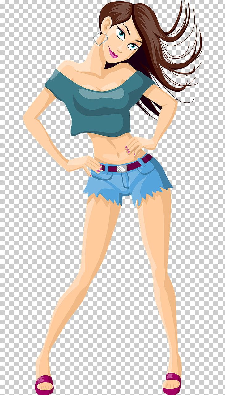 Graphics Illustration Cartoon Woman PNG, Clipart, Anime, Arm, Art, Black Hair, Brown Hair Free PNG Download