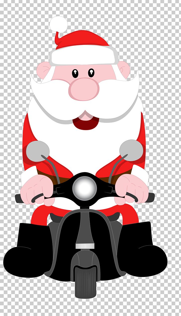 Santa Claus Cartoon Motorcycle Illustration PNG, Clipart, Art, Cars, Christmas, Christmas Decoration, Christmas Ornament Free PNG Download