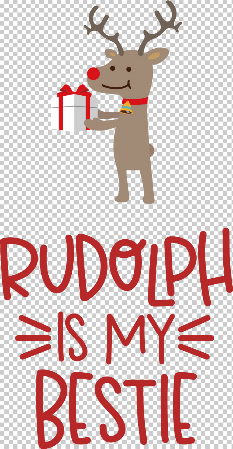 Rudolph Is My Bestie Rudolph Deer PNG, Clipart, Biology, Cartoon, Christmas, Deer, Line Free PNG Download