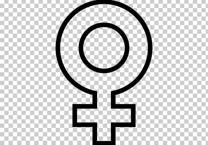 Gender Symbol Female Feminism PNG, Clipart, Area, Black And White, Circle, Computer Icons, Emoji Free PNG Download
